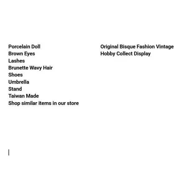 Vtg Porcelain Doll Brown Eyes Lashes Brunette Wavy Hair Shoes Umbrella Stand - Picture 2 of 13